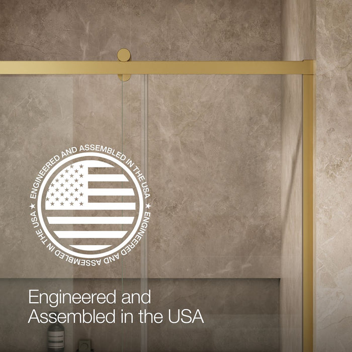 KOHLER K-709082-10L Rely 77" H sliding shower door with 3/8"-thick glass, vibrant brushed moderne brass - view 5