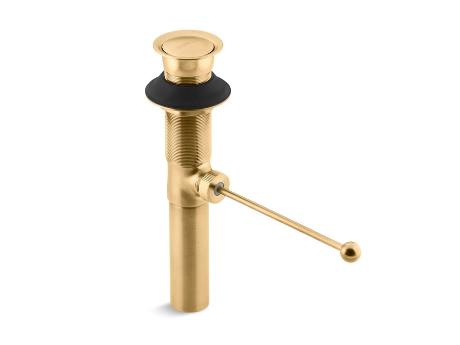 KOHLER K-7114 Premier pop-up drain, exposed, without overflow, vibrant brushed moderne brass