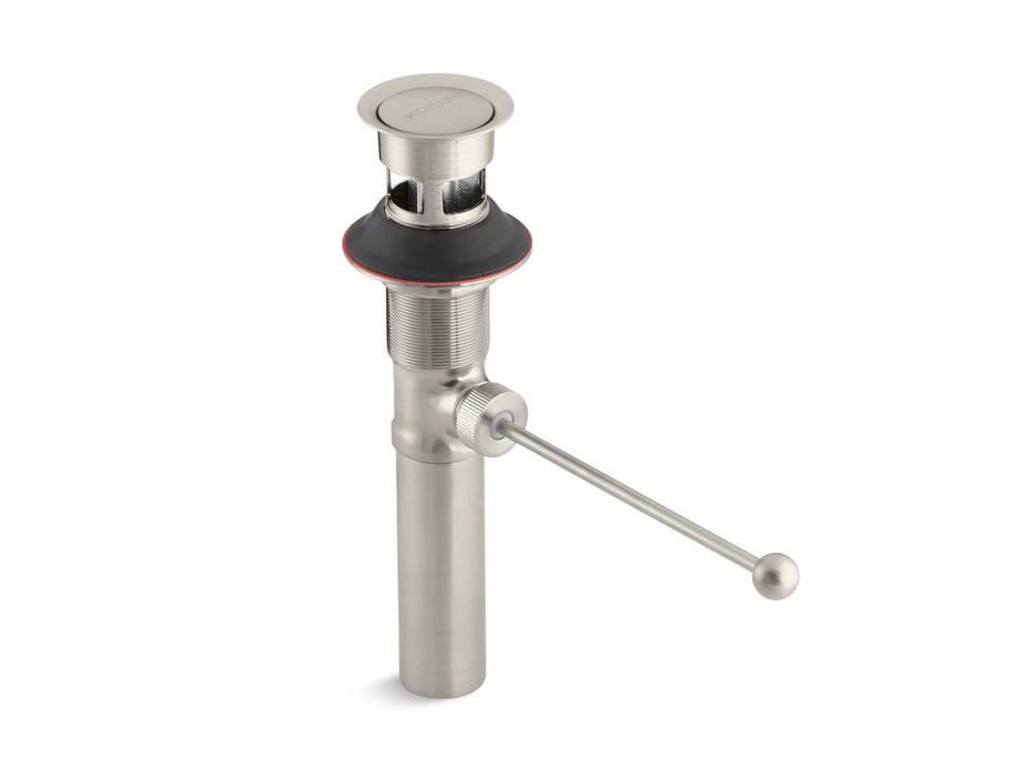 KOHLER K-7114-A Premier pop-up drain, exposed, with overflow, vibrant brushed nickel