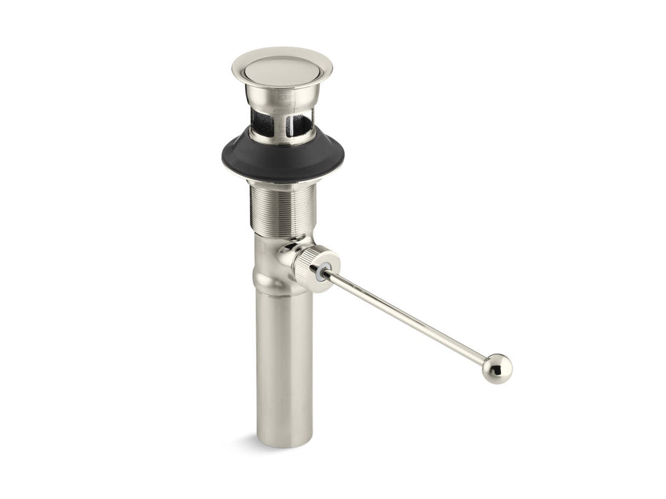 KOHLER K-7114-A Premier pop-up drain, exposed, with overflow, vibrant polished nickel