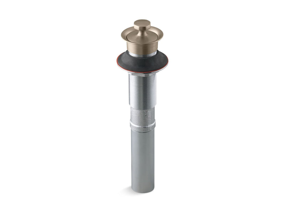 KOHLER K-7127 Bathroom sink drain with non-removable metal stopper and without overflow, vibrant brushed bronze