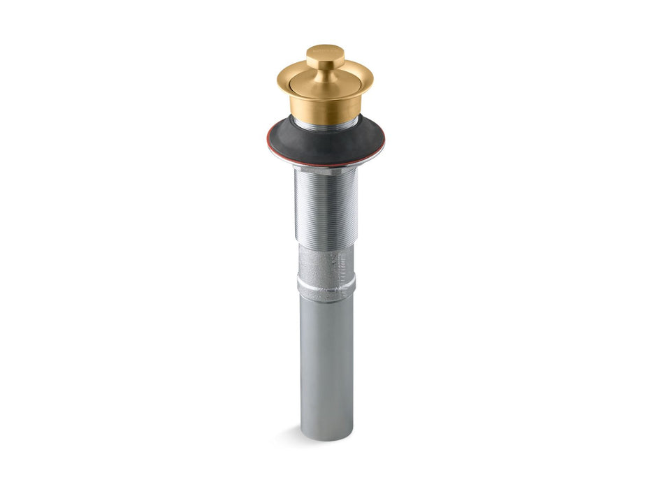 KOHLER K-7127 Bathroom sink drain with non-removable metal stopper and without overflow, vibrant brushed moderne brass
