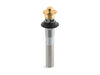 KOHLER K-7127-A Bathroom sink drain with overflow and non-removable metal stopper, vibrant brushed moderne brass