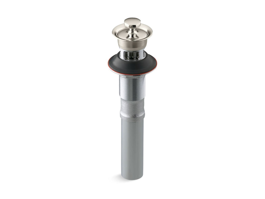 KOHLER K-7127-A Bathroom sink drain with overflow and non-removable metal stopper, vibrant polished nickel