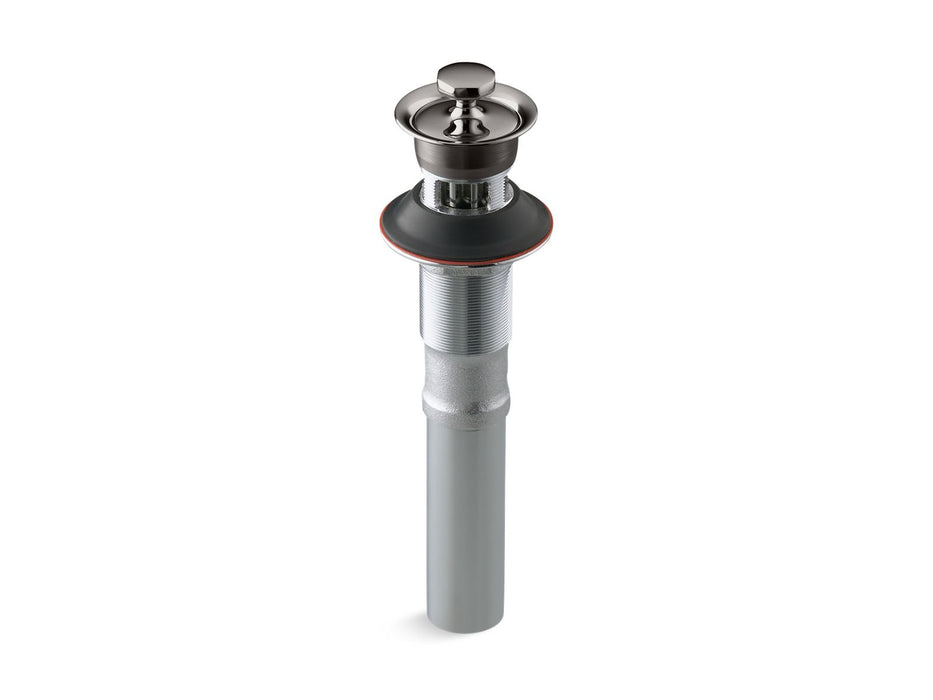 KOHLER K-7127-A Bathroom sink drain with overflow and non-removable metal stopper, vibrant titanium