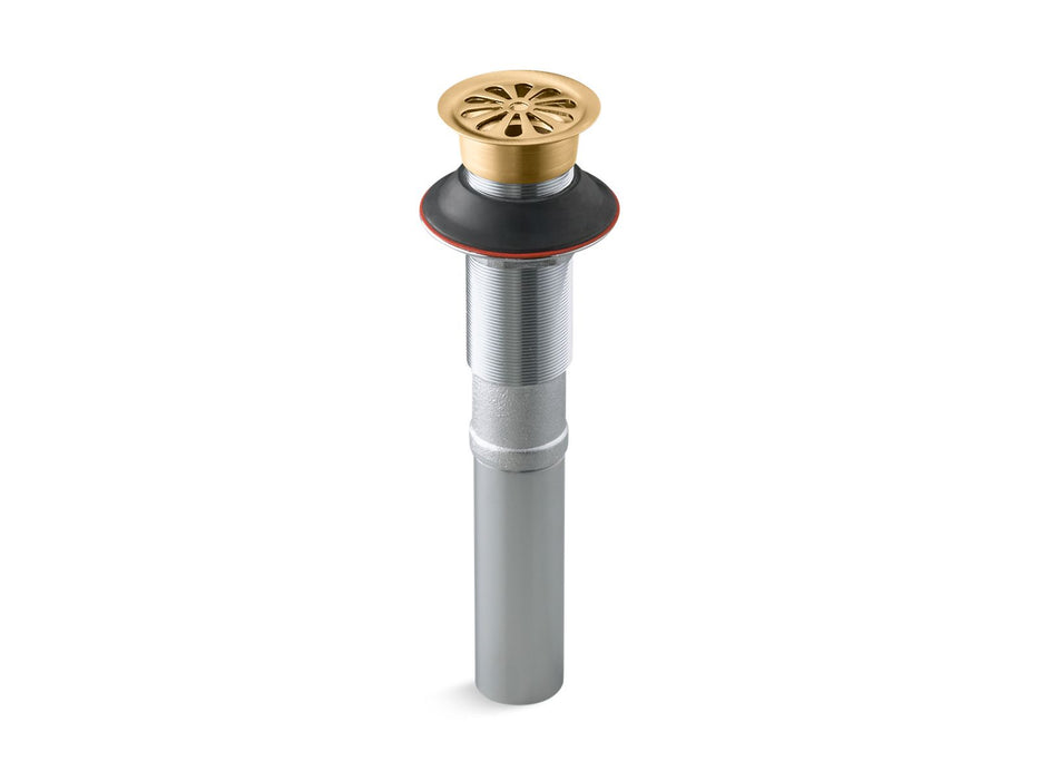 KOHLER K-7129 Bathroom sink grid drain without overflow, vibrant brushed moderne brass