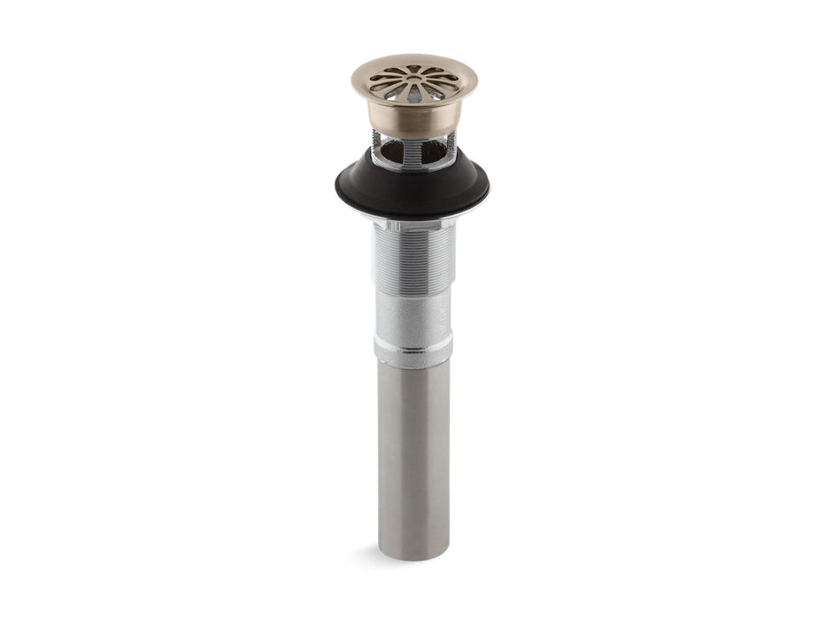KOHLER K-7129-A Bathroom sink grid drain with overflow, vibrant brushed bronze