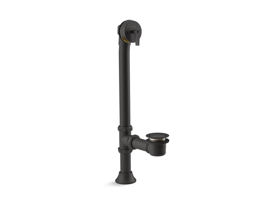 KOHLER K-7178 Iron Works Decorative 1-1/2" adjustable pop-up bath drain for 5' whirlpool with tailpiece, matte black
