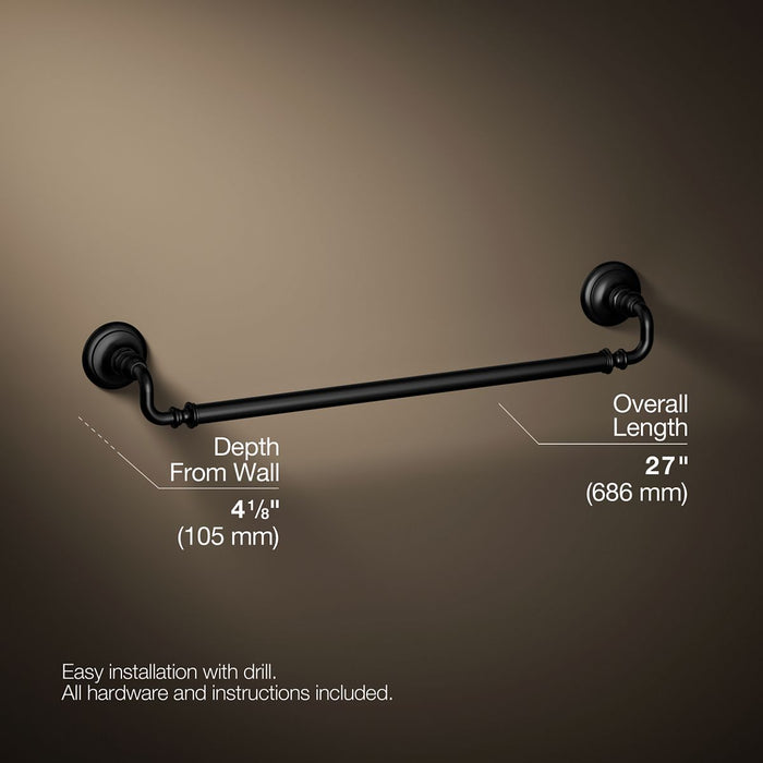 KOHLER K-72568 Artifacts 24" towel bar, matte black - view 5