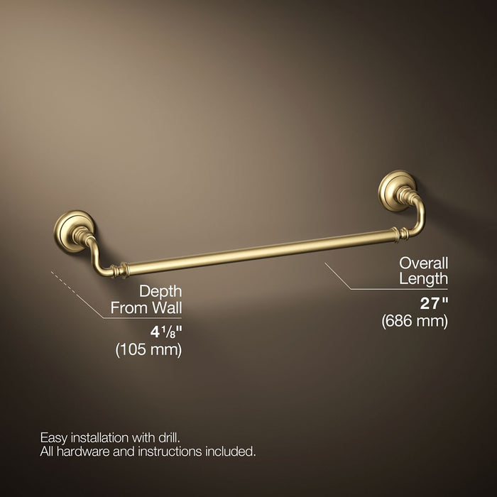 KOHLER K-72568 Artifacts 24" towel bar, vibrant brushed moderne brass - view 4