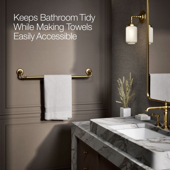 KOHLER K-72569 Artifacts 30" towel bar, vibrant brushed moderne brass - view 4