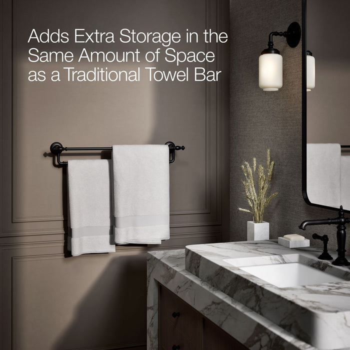 KOHLER K-72570 Artifacts 24" double towel bar, matte black - view 4