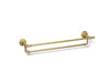 KOHLER K-72570 Artifacts 24" double towel bar, vibrant brushed moderne brass