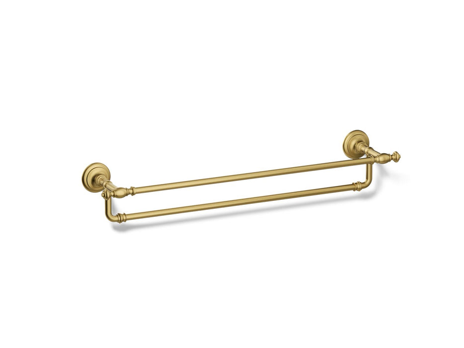 KOHLER K-72570 Artifacts 24" double towel bar, vibrant brushed moderne brass