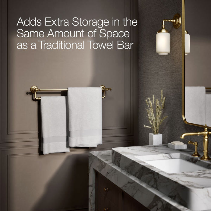 KOHLER K-72570 Artifacts 24" double towel bar, vibrant brushed moderne brass - view 4