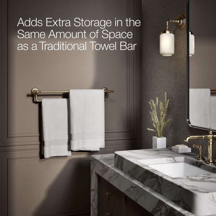 KOHLER K-72570 Artifacts 24" double towel bar, vibrant french gold - view 4