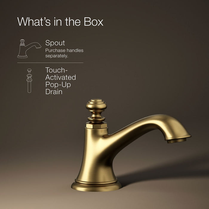 KOHLER K-72759 Artifacts Bathroom sink faucet spout with Bell design, 1.2 gpm