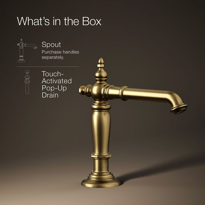 KOHLER K-72760 Artifacts Bathroom sink faucet spout with Column design, 1.2 gpm