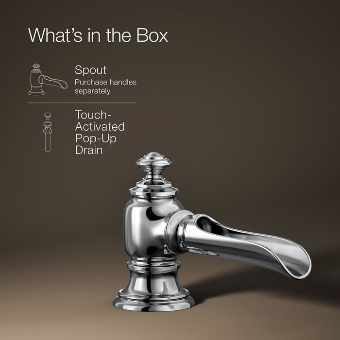 KOHLER K-72761 Artifacts Bathroom sink faucet spout with Flume design, 1.2 gpm