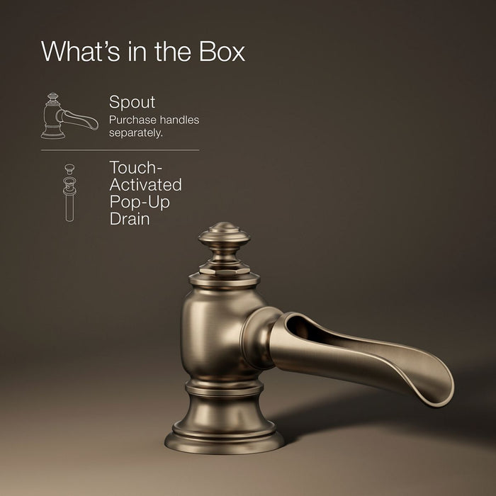 KOHLER K-72761 Artifacts Bathroom sink faucet spout with Flume design, 1.2 gpm