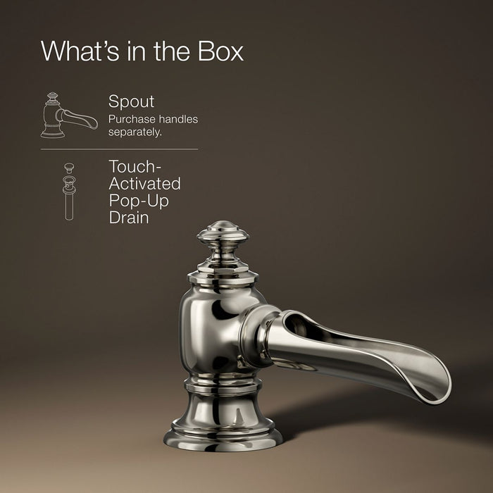 KOHLER K-72761 Artifacts Bathroom sink faucet spout with Flume design, 1.2 gpm