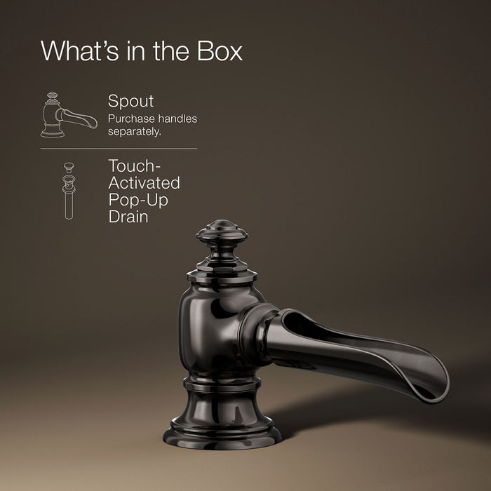 KOHLER K-72761 Artifacts Bathroom sink faucet spout with Flume design, 1.2 gpm