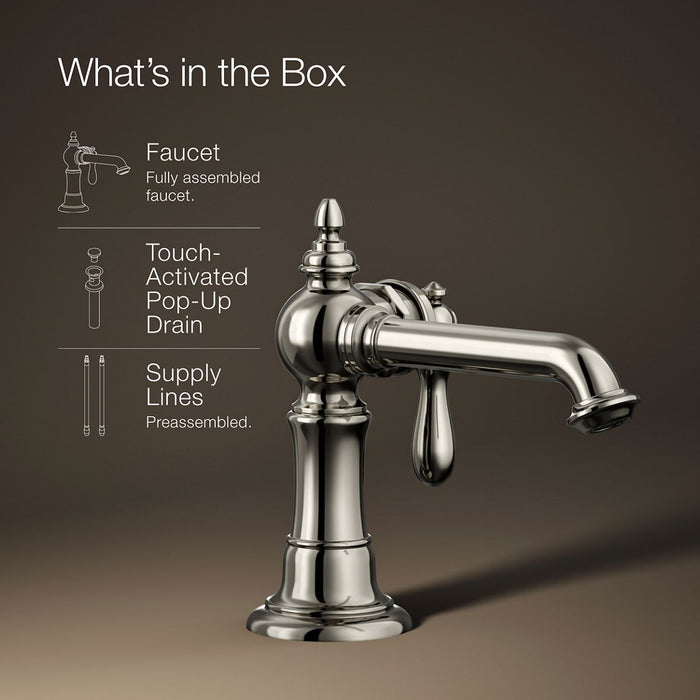 KOHLER K-72762-9M Artifacts Single-handle bathroom sink faucet, 1.2 gpm