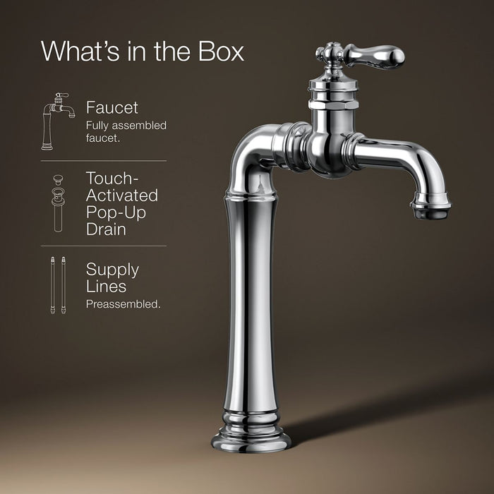 KOHLER K-72763-9M Artifacts Single-handle bathroom sink faucet, 1.2 gpm