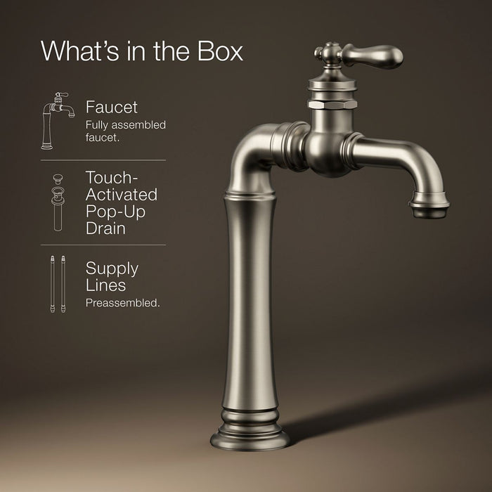 KOHLER K-72763-9M Artifacts Single-handle bathroom sink faucet, 1.2 gpm, vibrant brushed nickel - view 5