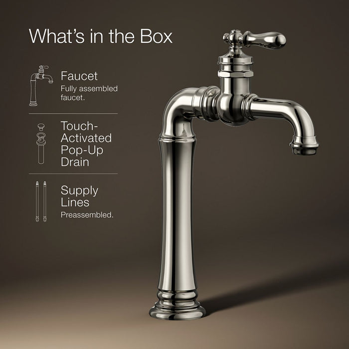 KOHLER K-72763-9M Artifacts Single-handle bathroom sink faucet, 1.2 gpm