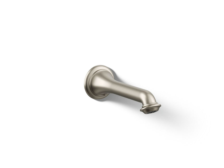 KOHLER K-72792 Artifacts Wall-mount bath spout with turned design, vibrant brushed nickel