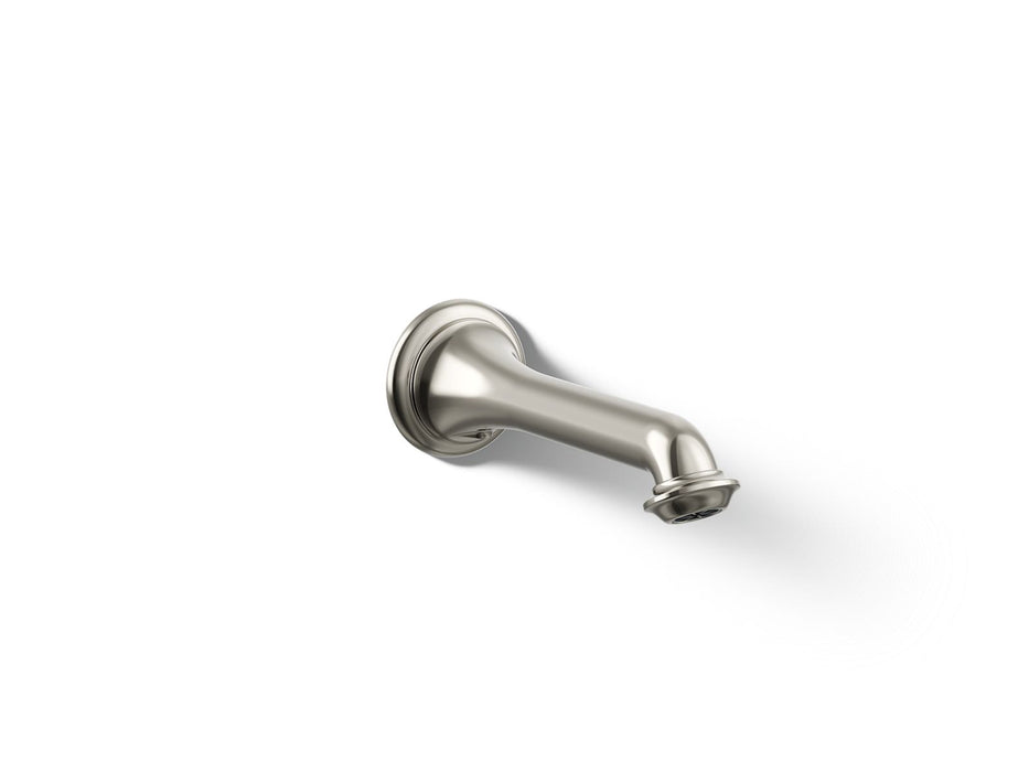 KOHLER K-72792 Artifacts Wall-mount bath spout with turned design, vibrant polished nickel