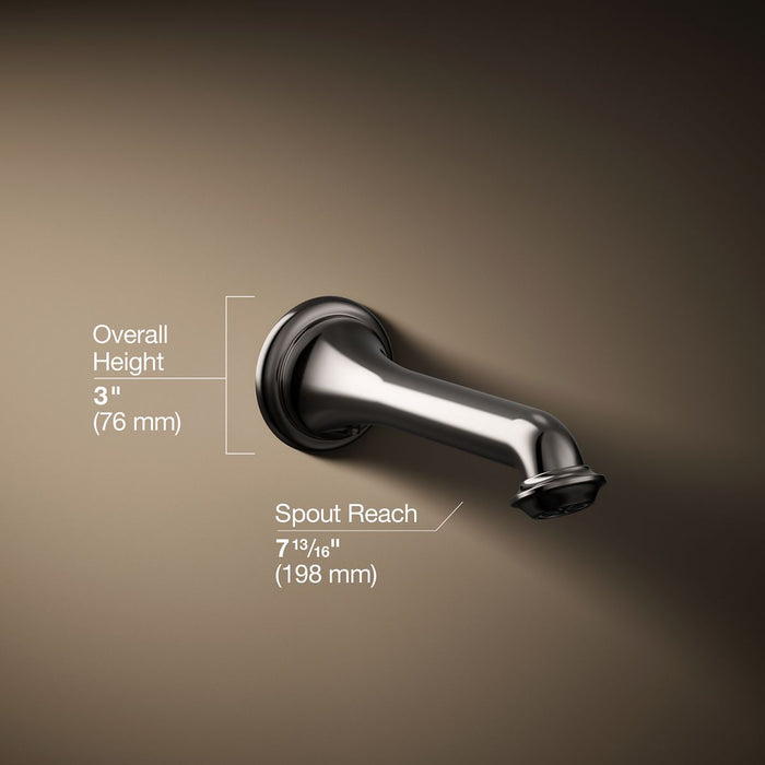 KOHLER K-72792 Artifacts Wall-mount bath spout with turned design, vibrant titanium - view 4