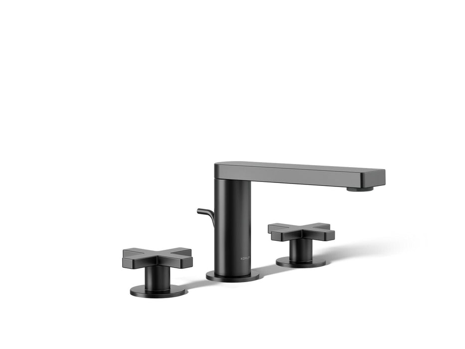 KOHLER K-73060-3 Composed Widespread bathroom sink faucet with Cross handles, 1.2 gpm, matte black