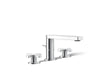 KOHLER K-73060-3 Composed Widespread bathroom sink faucet with Cross handles, 1.2 gpm, polished chrome
