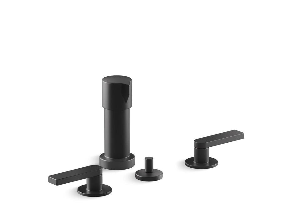 KOHLER K-73077-4 Composed Widespread bidet faucet with lever handles, matte black
