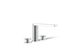 KOHLER K-73081-3 Composed Deck-mount bath faucet with cross handles, polished chrome