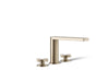 KOHLER K-73081-3 Composed Deck-mount bath faucet with cross handles, vibrant brushed bronze