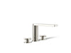 KOHLER K-73081-3 Composed Deck-mount bath faucet with cross handles, vibrant polished nickel