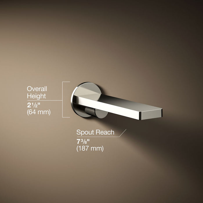 KOHLER K-73120 Composed Wall-mount bath spout, vibrant polished nickel - view 3