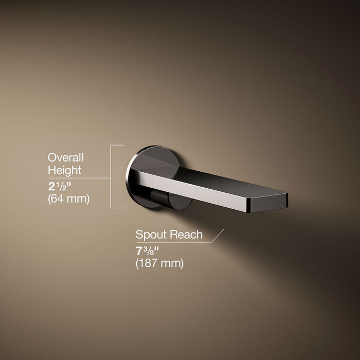 KOHLER K-73120 Composed Wall-mount bath spout, vibrant titanium - view 4