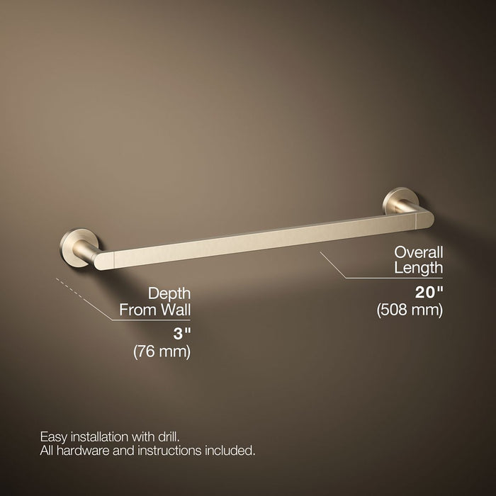 KOHLER K-73141 Composed 18" towel bar, vibrant brushed bronze - view 4