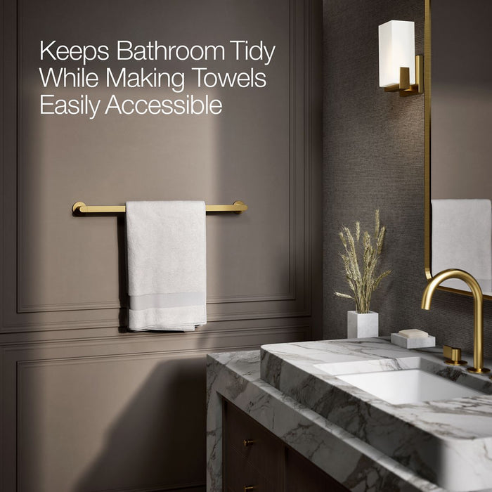 KOHLER K-73142 Composed 24" towel bar, vibrant brushed moderne brass - view 4