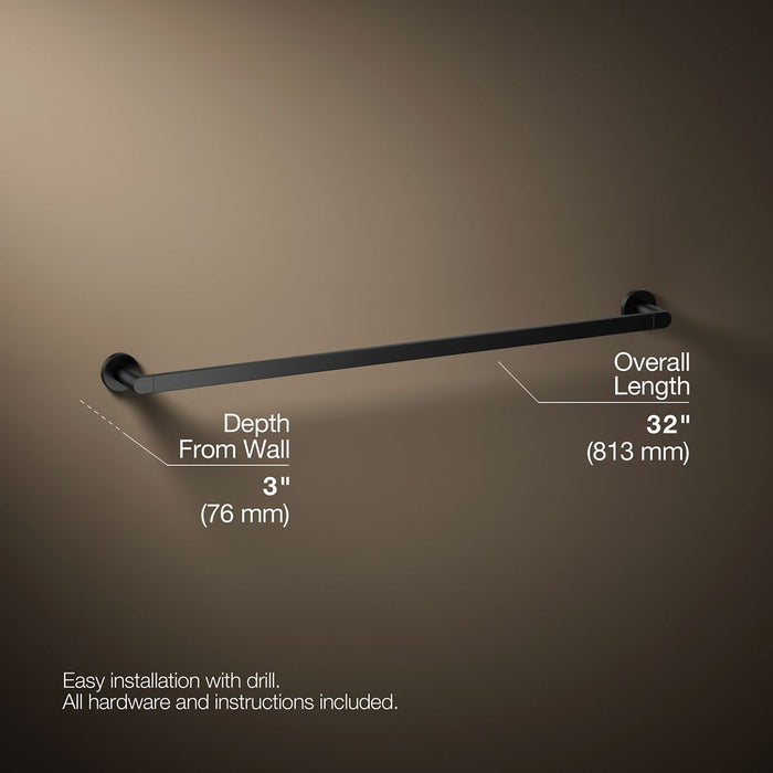 KOHLER K-73143 Composed 30" towel bar, matte black - view 4