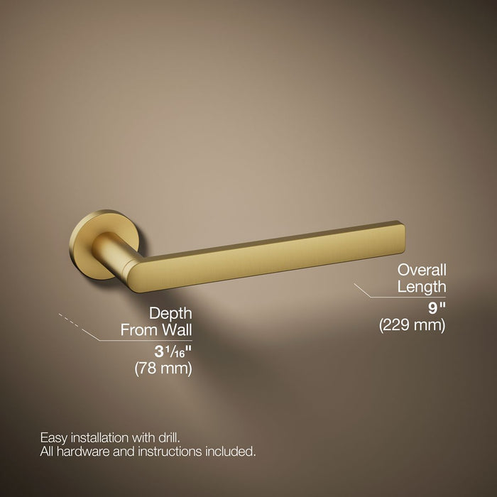 KOHLER K-73145 Composed Towel arm, vibrant brushed moderne brass - view 5