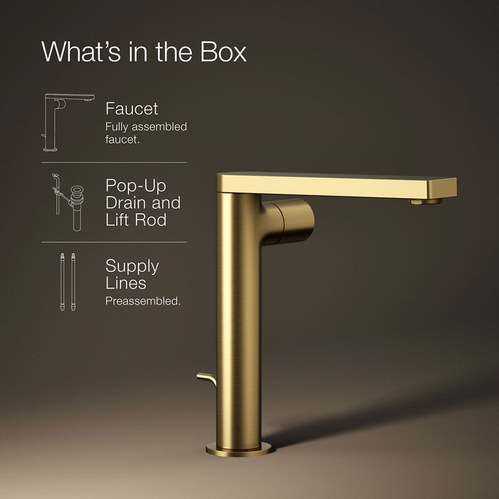 KOHLER K-73159-7 Composed Tall single-handle bathroom sink faucet with Cylindrical handle, 1.2 gpm