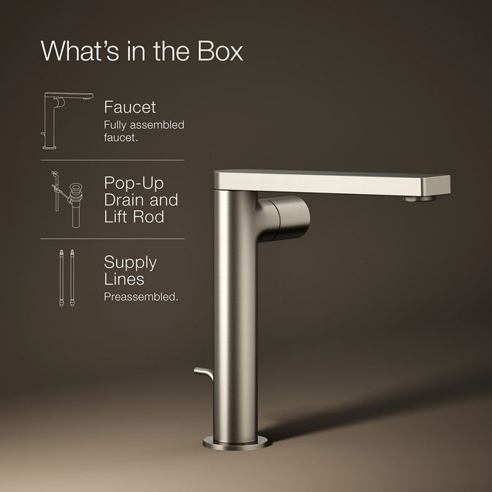 KOHLER K-73159-7 Composed Tall single-handle bathroom sink faucet with Cylindrical handle, 1.2 gpm