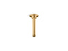 KOHLER K-7394 6" ceiling-mount single-function rainhead arm and flange, vibrant brushed moderne brass
