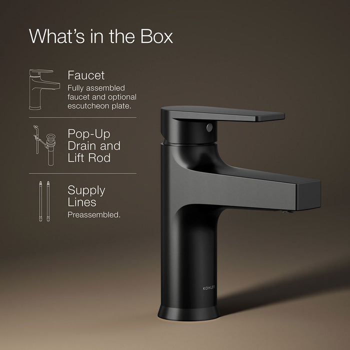 KOHLER K-74013-4 Taut Single-handle bathroom sink faucet, 1.2 gpm