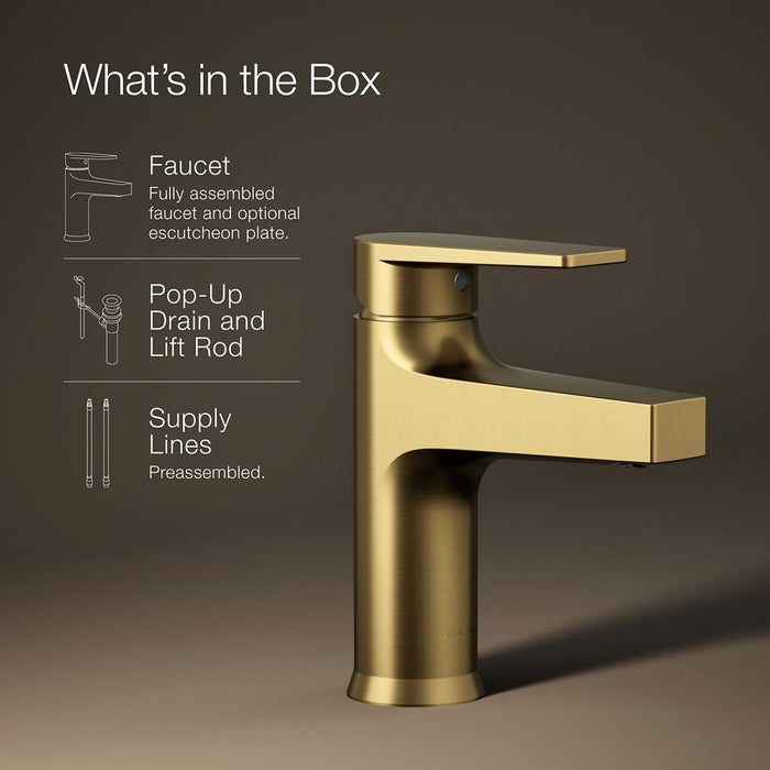 KOHLER K-74013-4 Taut Single-handle bathroom sink faucet, 1.2 gpm